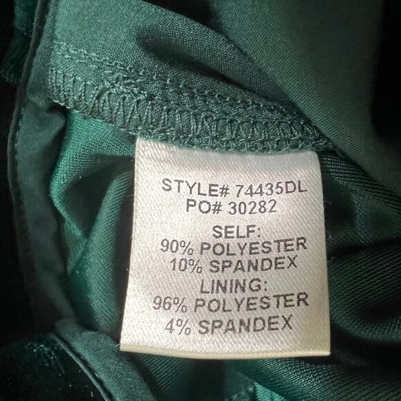 Skies Are Blue Velvet Jumpsuit M Hunter Green Halter Cowl Neck Wide Leg Stretch - Picture 7 of 9